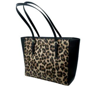 MICHAEL KORS~Jet Set Travel~LEOPARD PRINT SAFFIANO LEATHER SHOULDER TOTE BAG